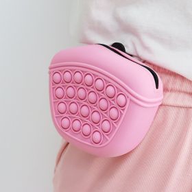 Bag Silicone Feed Dogs Treat Pouch Pet Training Bag Bundle Pocket Waist Pack Pet Portable Dog Training Waist Bag Treat Snack Bait Dogs Soft Washable O (Color: pink)